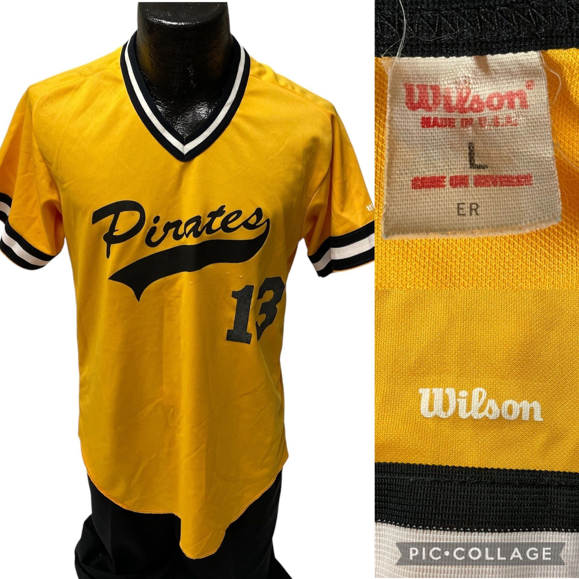 Wilson Vtg Wilsons V Neck Baseball Jersey PIRATES #13 Jersey Size US L / EU 52-54 / 3 - 1 Thumbnail
