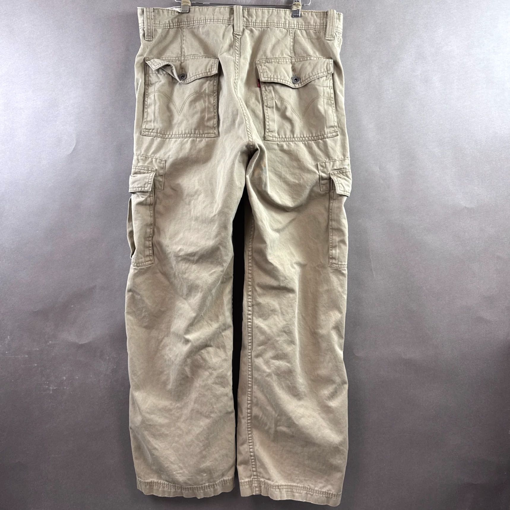 Levi's VINTAGE Levis Pants Men 36x34 Brown Cargo Military Work Baggy Paratrooper Loose Straight Size US 36 / EU 52 - 3 Thumbnail