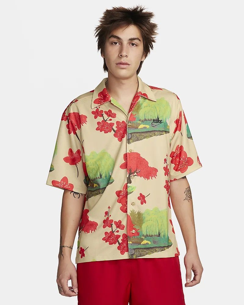 Nike Nike Cherry Blossom Casual Shirt Shorts Tan Size US M / EU 48-50 / 2 - 1 Thumbnail