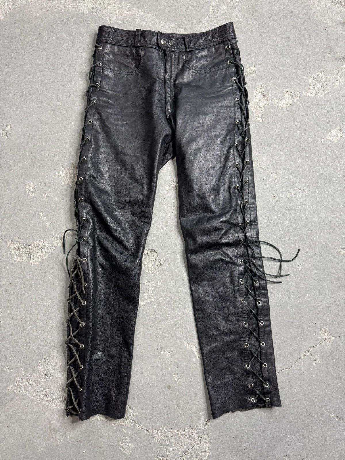 Japanese Brand × Vintage Vintage Leather pants Japan style racing motor Size US 32 / EU 48 - 3 Thumbnail