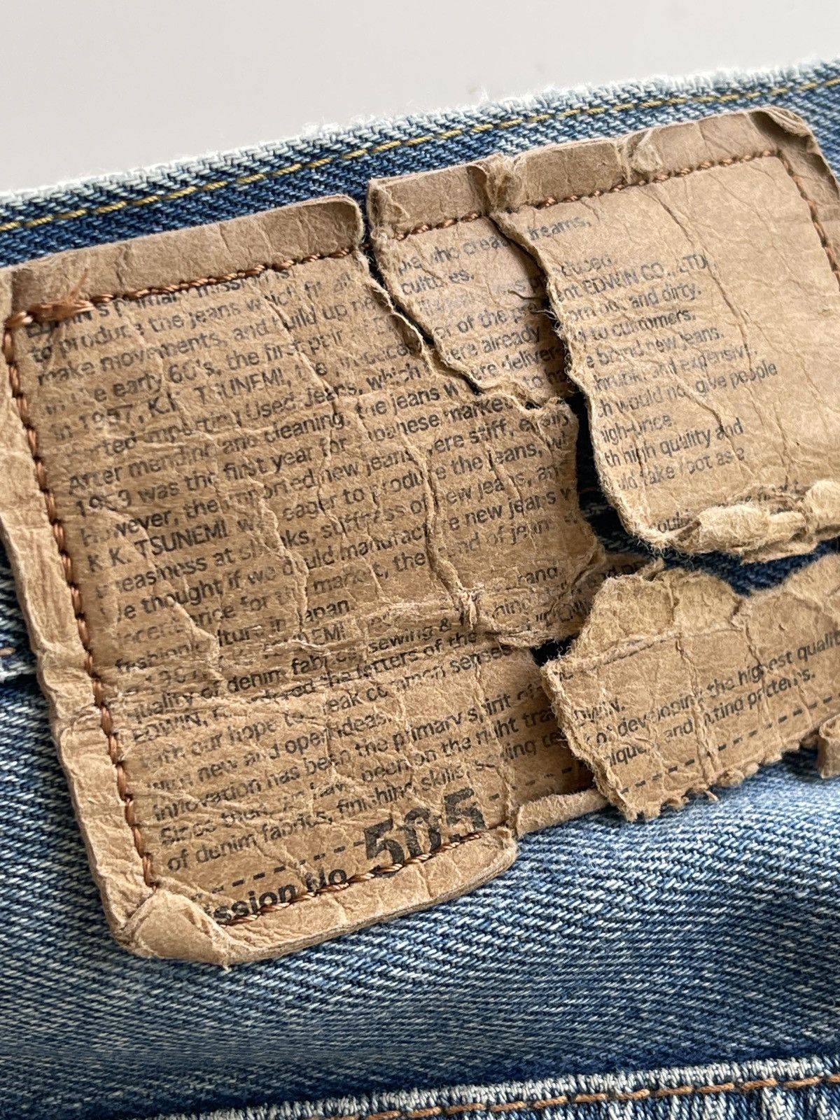 Vintage Vintage Edwin 505 Selvedge Mudwash Anniversary Denim Size US 32 / EU 48 - 16 Thumbnail