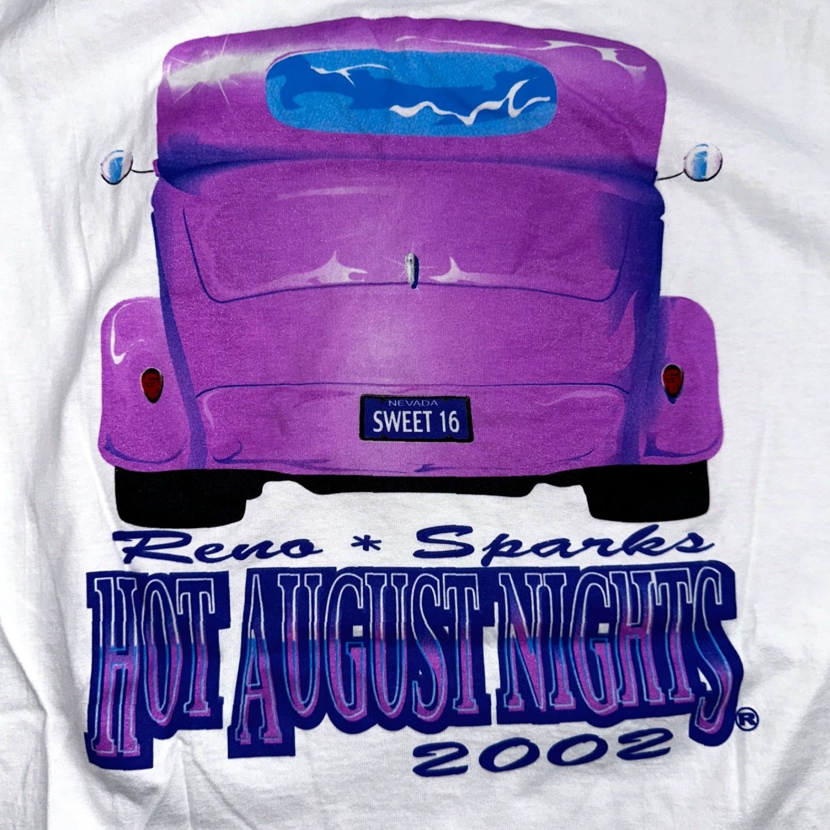 Port & Company VINTAGE 2002 Hot August Nights T-Shirt Men Large White Graphic Classic Car 90s Size US L / EU 52-54 / 3 - 6 Thumbnail