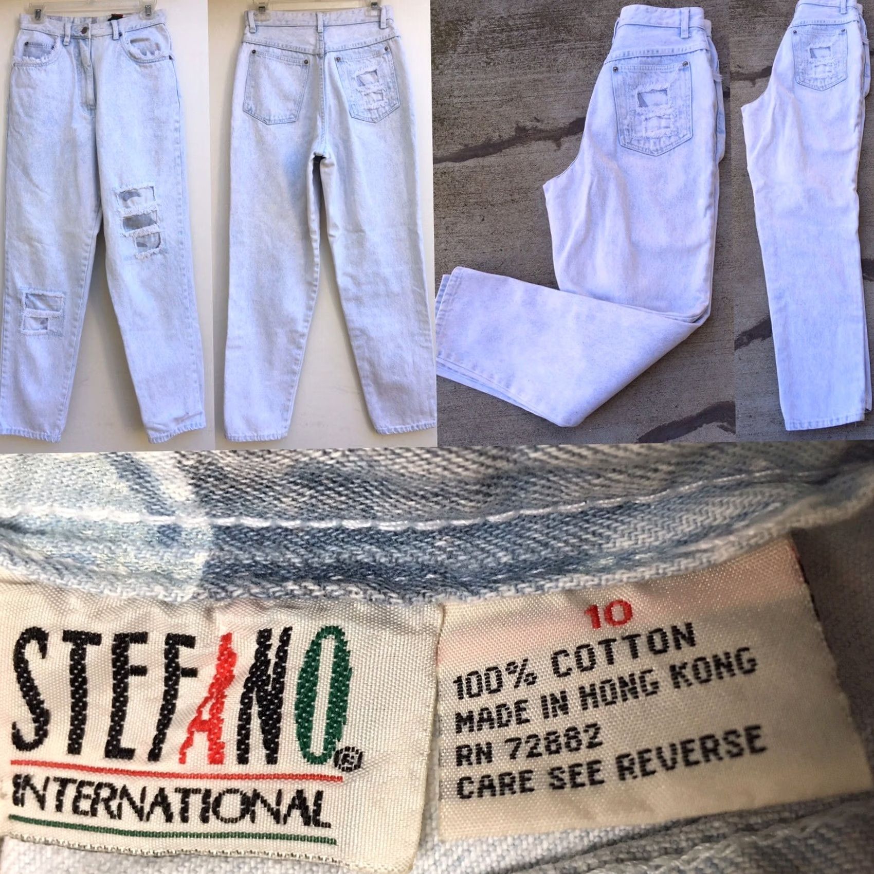 Vintage VINTAGE Stefano International Acid Wash High Waist Tapered Leg Jeans 28" 80s 90s Denim Blue Women Mens Jeans Size 32" / US 10 / IT 46 - 4 Thumbnail