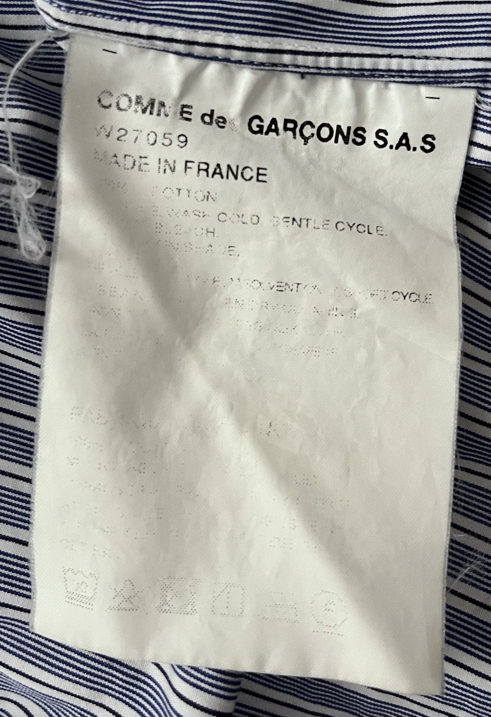 Comme des Garcons SHIRT COMME des GARÇONS Shirt Zip-Off Sleeve Stripe Button-Up Size US L / EU 52-54 / 3 - 5 Thumbnail