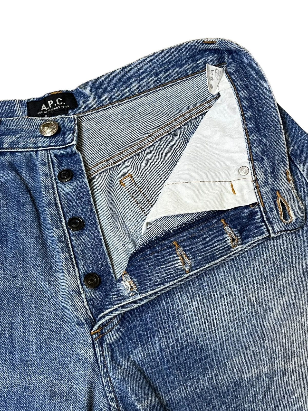 A.P.C. RIP🔥A.P.C RUE DE FLEURUS DISTRESSED SELVEDGE JEANS Size US 29 - 13 Thumbnail