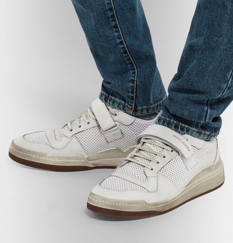 Saint Laurent Paris SL24 Perforated Leather Sneakers. Size 8 Size US 8 / EU 41 - 4 Thumbnail