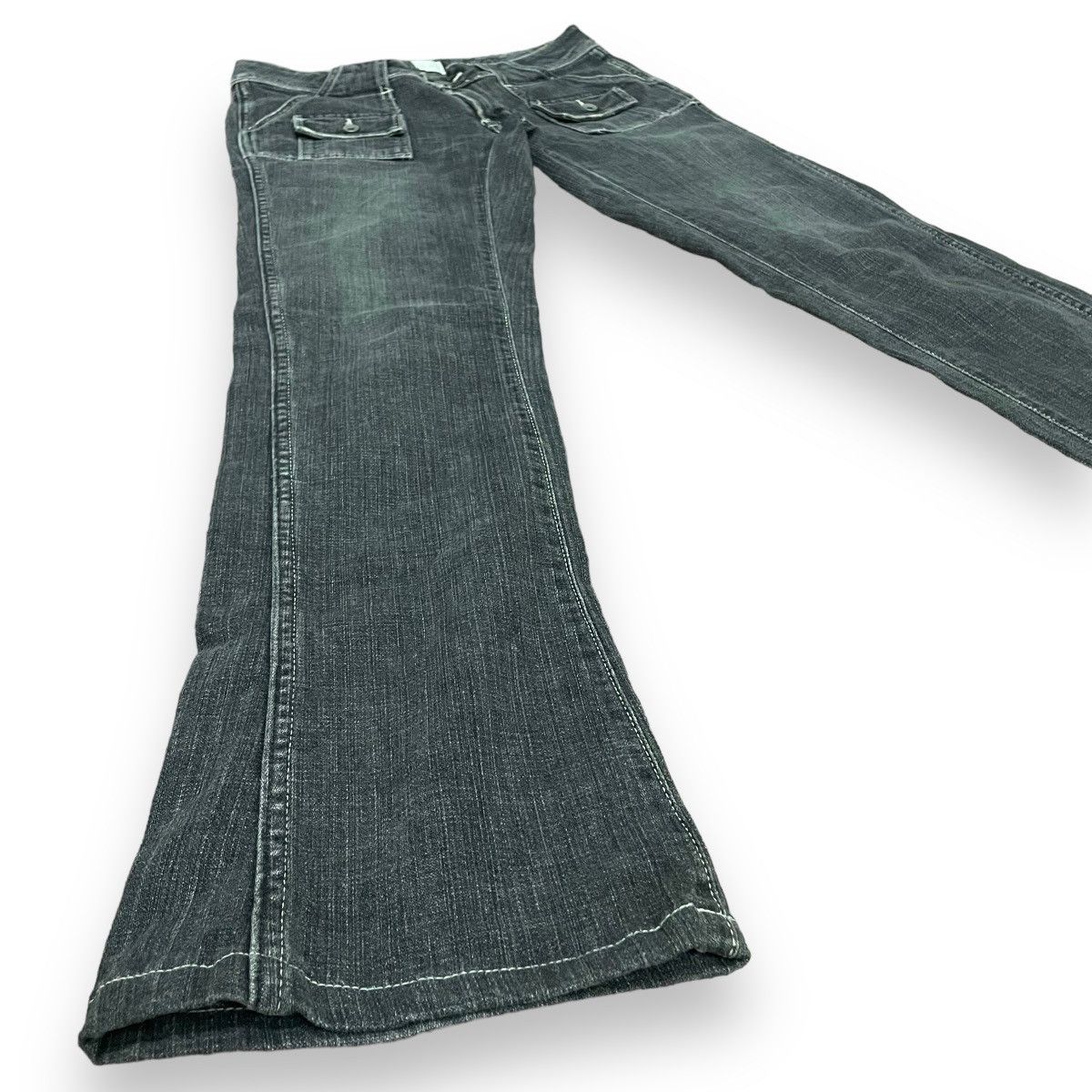 20471120 × Hysteric Glamour × Japanese Brand 🇯🇵 VINTAGE BRAPPERS BUSH FLARE PANTS Size 28" / US 6 / IT 42 - 4 Thumbnail