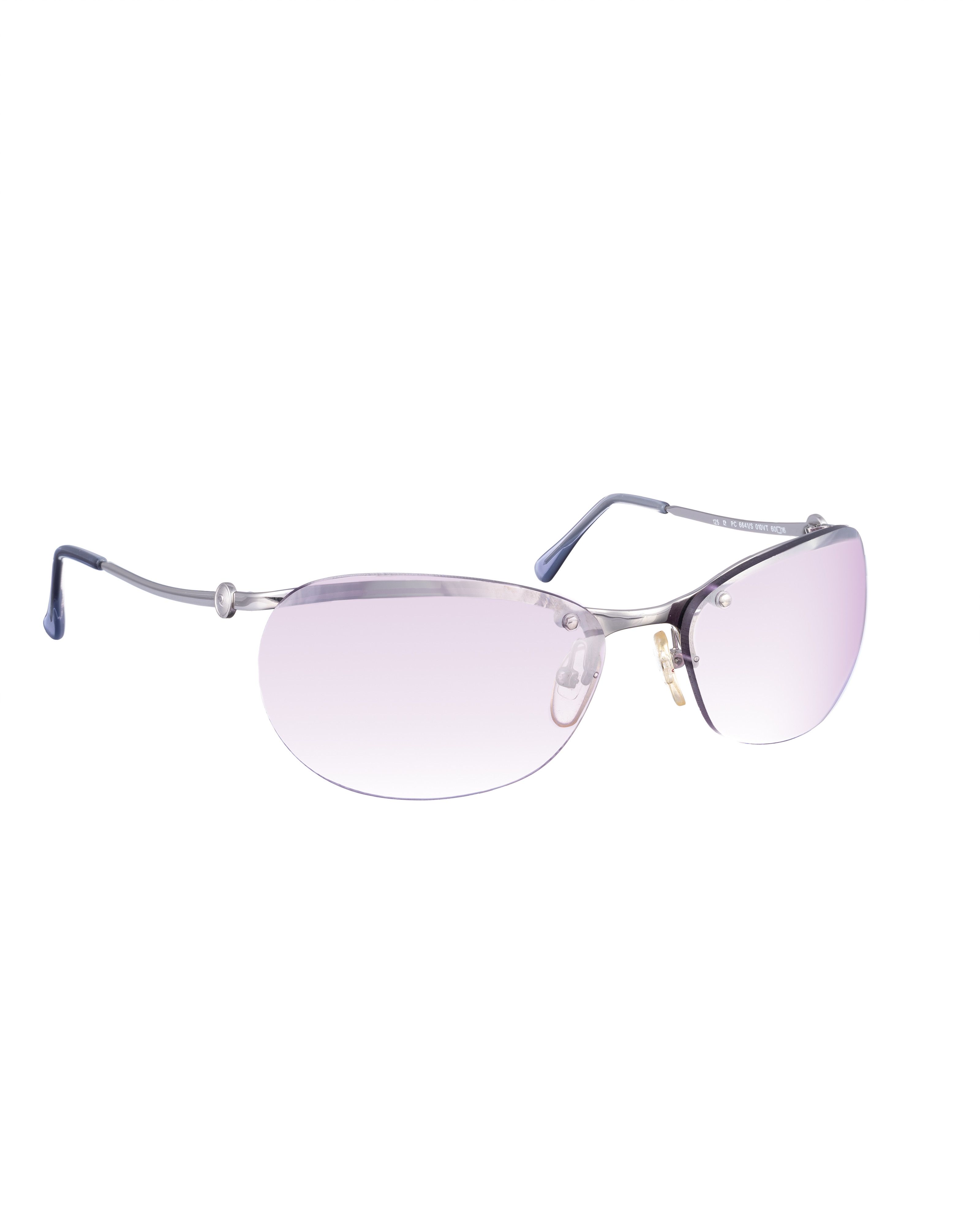 Pierre Cardin Pierre Cardin 00s Violet Silver Rimless Sunglasses Size ONE SIZE - 1 Thumbnail