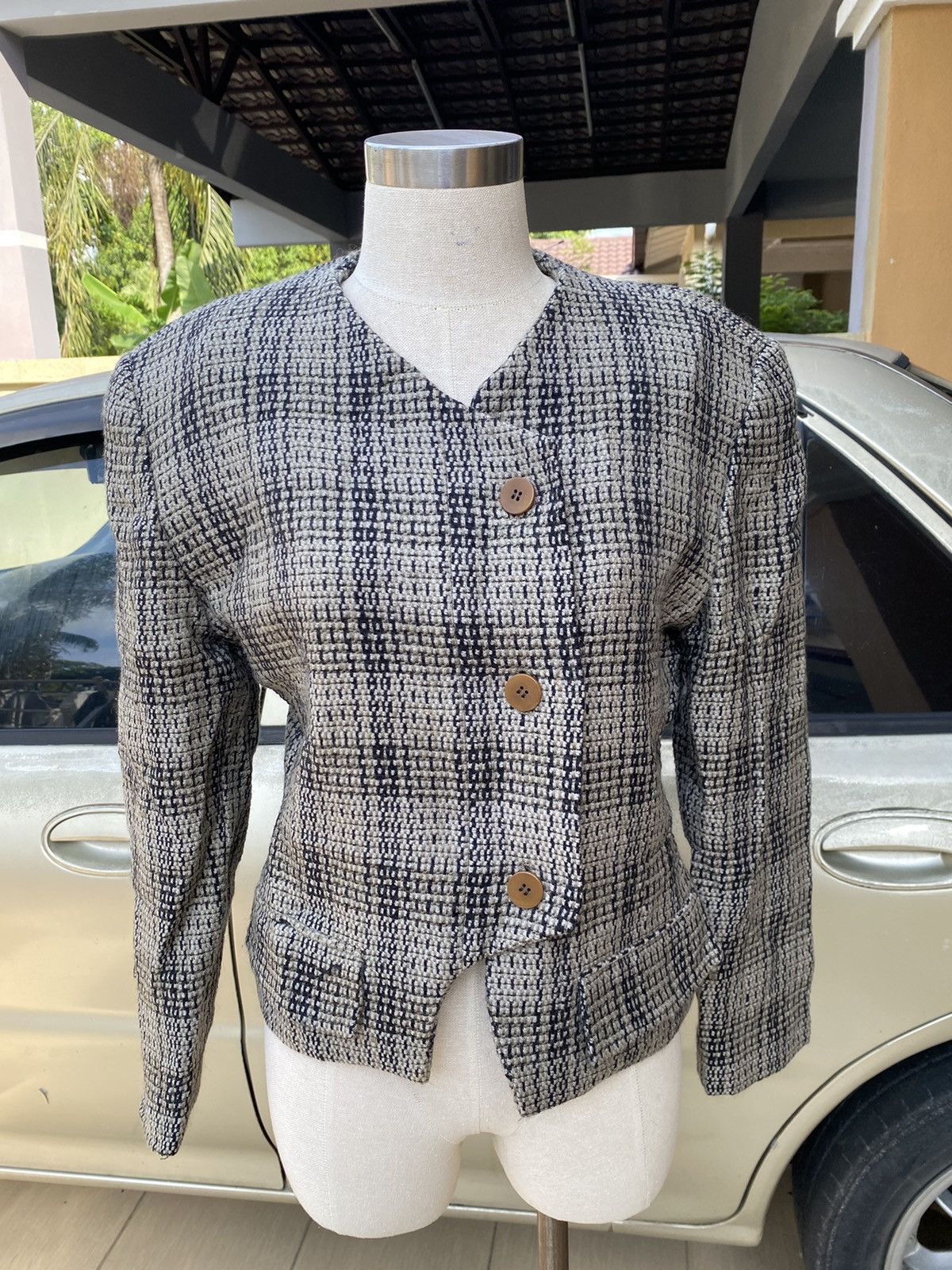 Giorgio Armani × Vintage 80s tweed jacket | Grailed