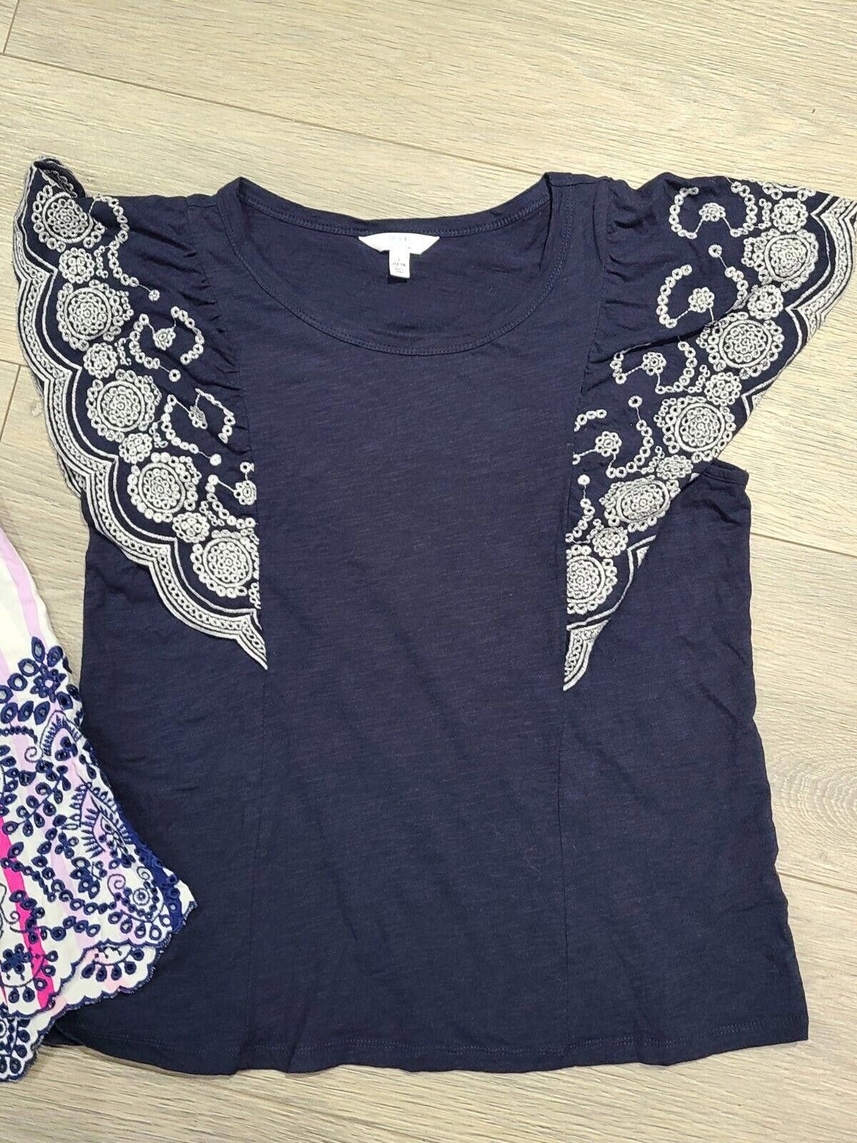 Designer Womens Tops Lot Large Embroidered Bell Sleeves Flutter Size L / US 10 / IT 46 - 6 Thumbnail