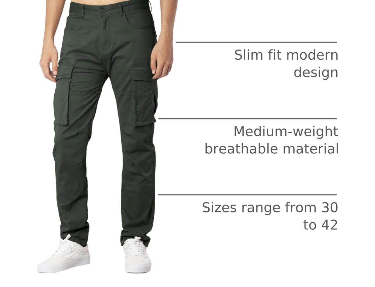 Other Italymorn Chino Cargo Mid Rise Panrs Size US 30 / EU 46 - 3 Thumbnail