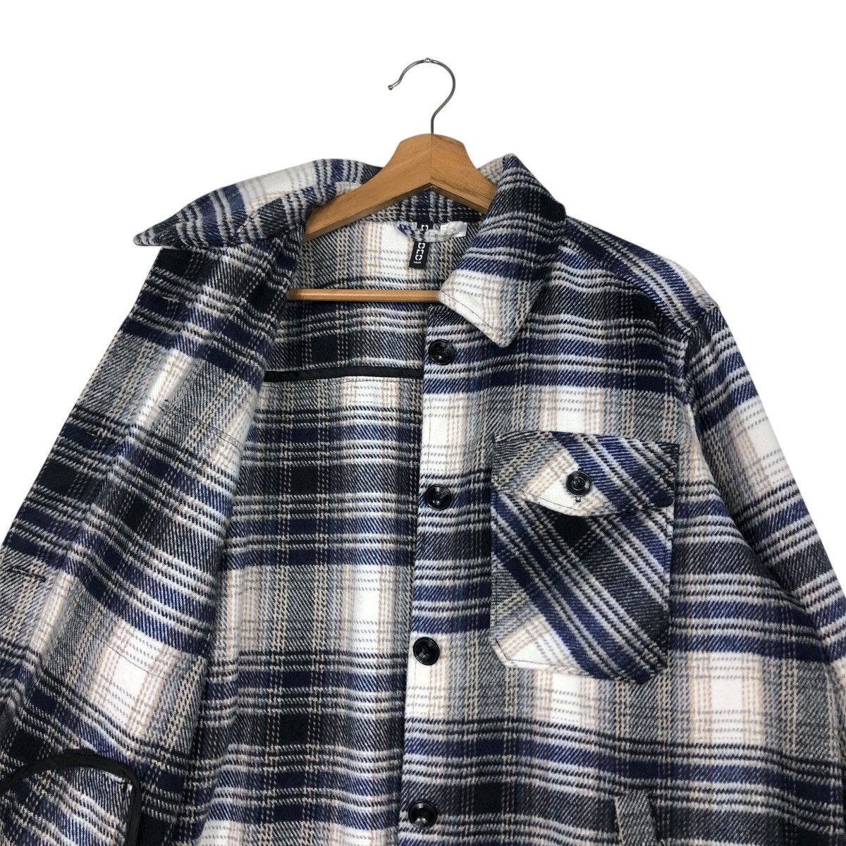 Japanese Brand 📌Vintage Flannel Jacket Wool Divided Tartan Issey Miyake Size US M / EU 48-50 / 2 - 13 Thumbnail