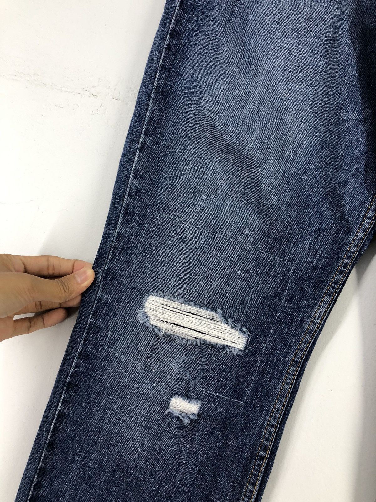 Levi's Vintage Levis 511 Patchwork Distressed Faded Blue Jeans Size US 34 / EU 50 - 10 Thumbnail