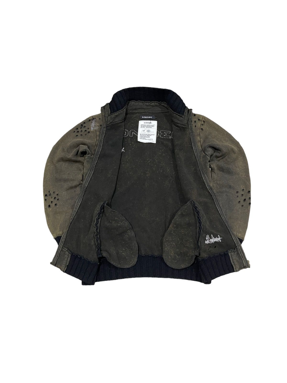 SBTG × Vintage Vintage Sabotage Thrashed Knitwear Zipper Jacket Size US S / EU 44-46 / 1 - 14 Thumbnail
