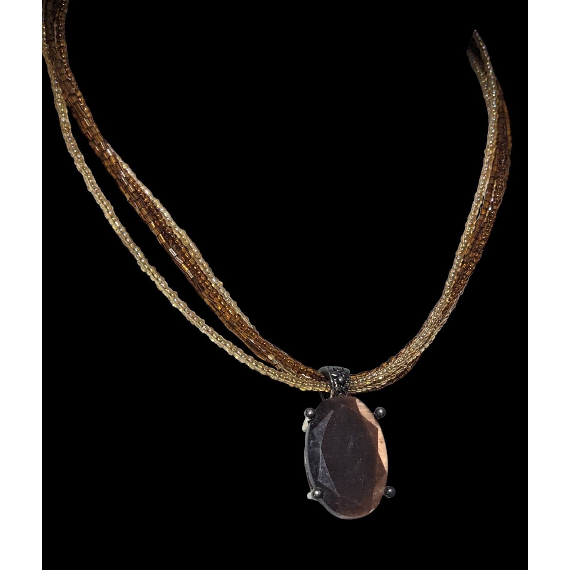 Other Premier Designs Vintage Brown Glass Pendant Necklace Size ONE SIZE - 6 Thumbnail