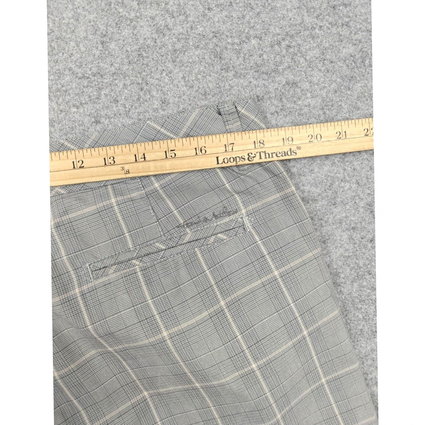 TravisMathew Travis Mathew Pants Mens 36 Gray Plaid Chino Casual Cotton Blend Golf Straight Size US 36 / EU 52 - 7 Thumbnail