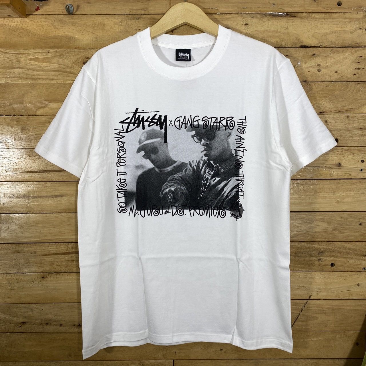 image of Stussy X Gangstarr Tee Medium in White, Men's