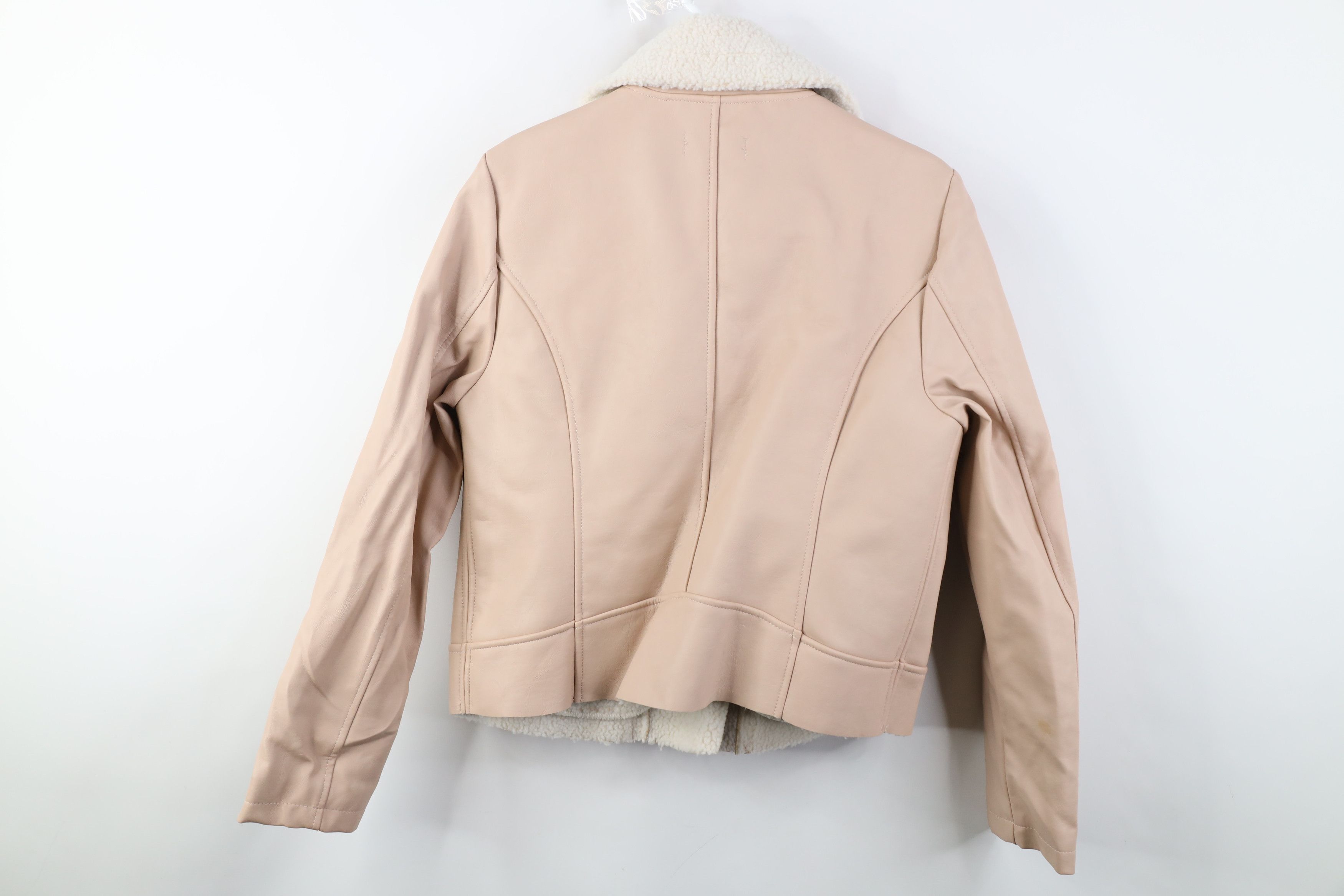 Vintage Vintage Y2K Babydoll Fleece Lined Faux Leather Moto Jacket Size M / US 6-8 / IT 42-44 - 13 Thumbnail