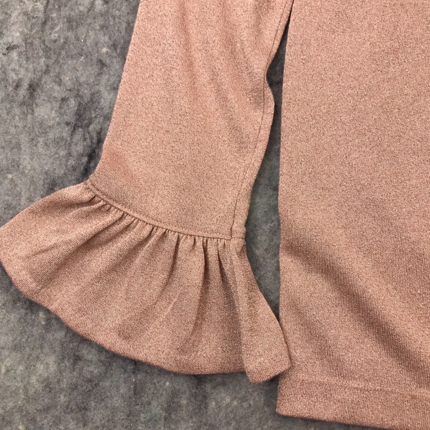 J.Crew J.CREW Shirt Womens Medium Metallic Copper Round Neck Long Sleeve Cuffs Knit Polyester Viscose Bodice Basic All Seasons Fall Spring Summer Winter Size M / US 6-8 / IT 42-44 - 5 Thumbnail