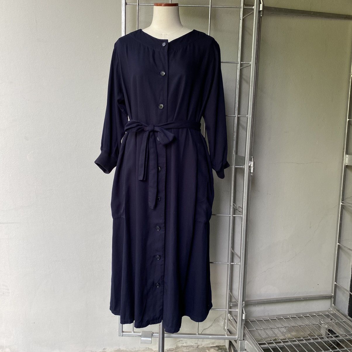 Zucca Zucca Dark Navy Belted Maxi Dress with Pockets Size M / US 6-8 / IT 42-44 - 15 Thumbnail