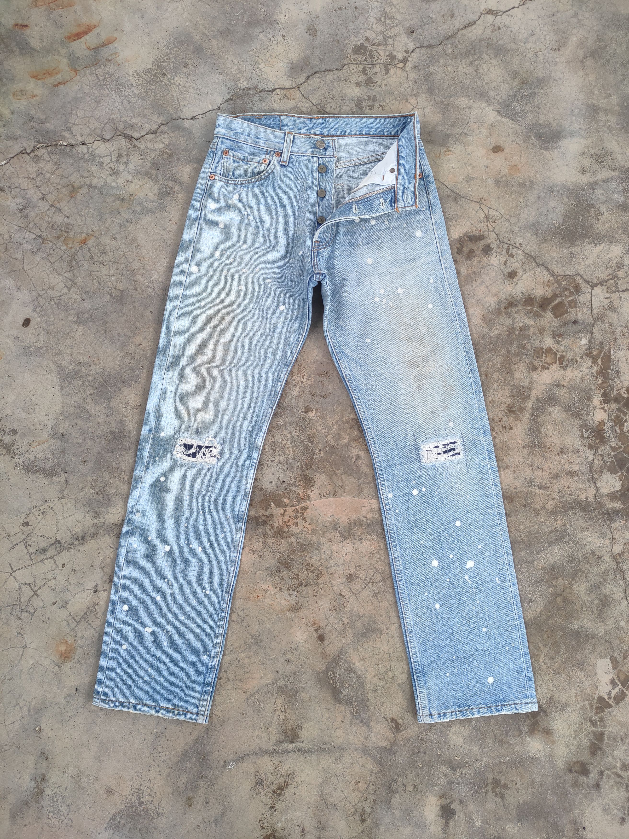 Levi's Vintage Clothing W28 VINTAGE LEVI'S 501 00' PAINT FADED JEANS DENIM PANTS Size US 28 / EU 44 - 1 Thumbnail