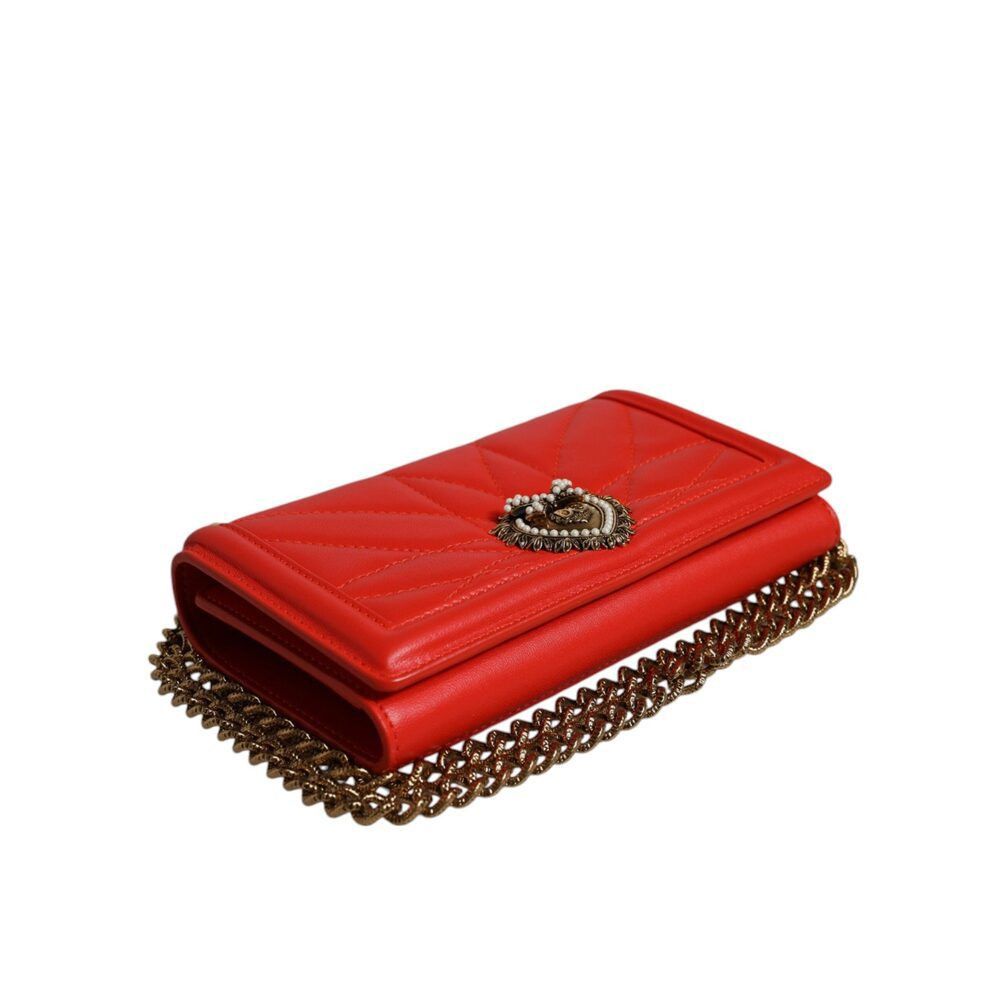 Dolce & Gabbana Dolce & Gabbana Red Quilted Devotion Crossbody Chain Phone C Size ONE SIZE - 6 Thumbnail