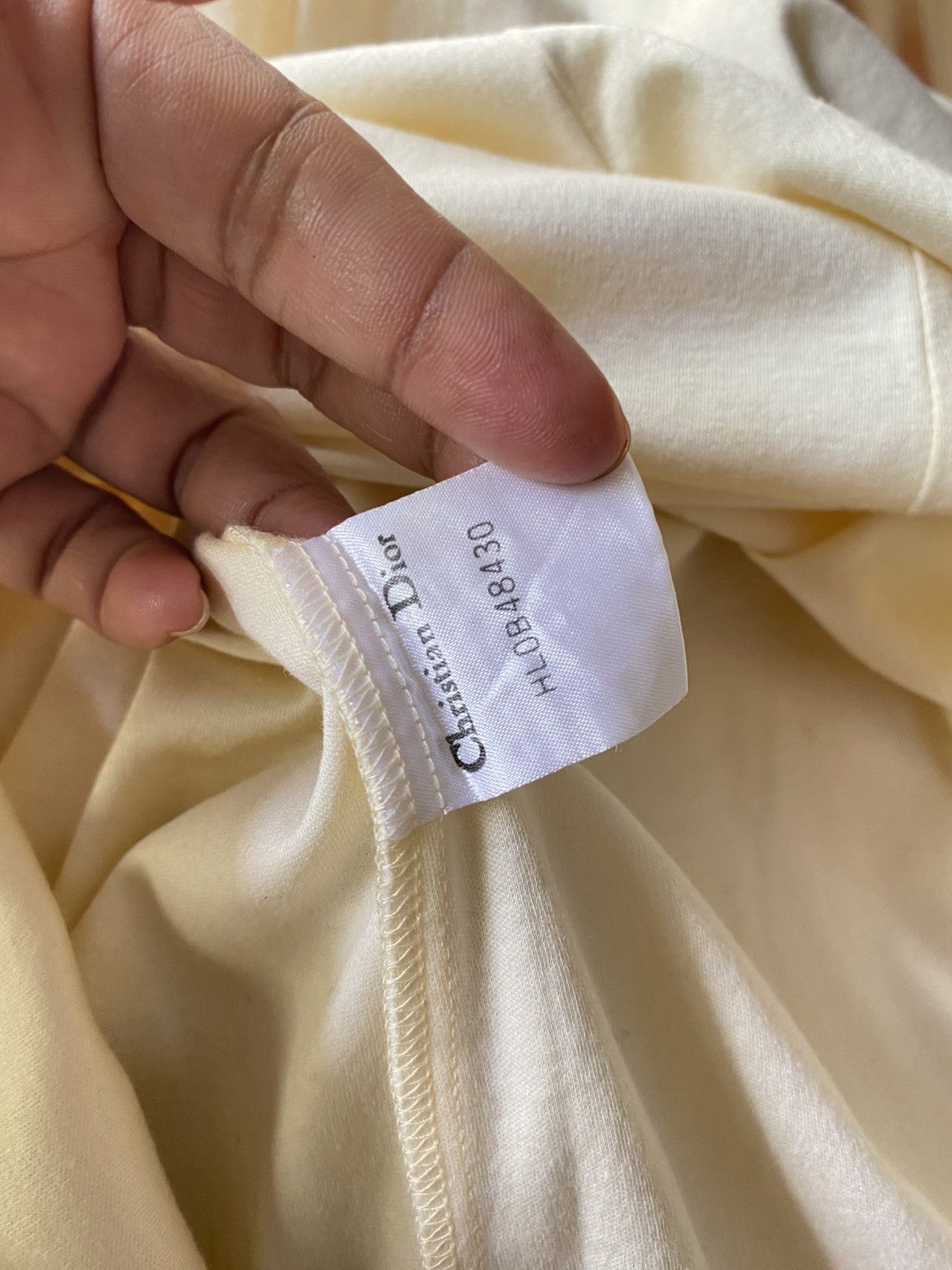 Dior Christian Dior Yellow Lace-Trim V-Neck Blouse Size M / US 6-8 / IT 42-44 - 4 Thumbnail