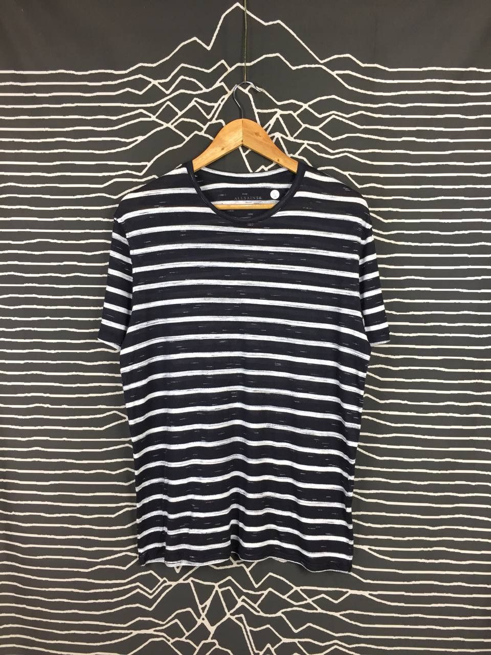Allsaints ALLSAINTS Casual Striped Designer Tee Size US S / EU 44-46 / 1 - 1 Thumbnail