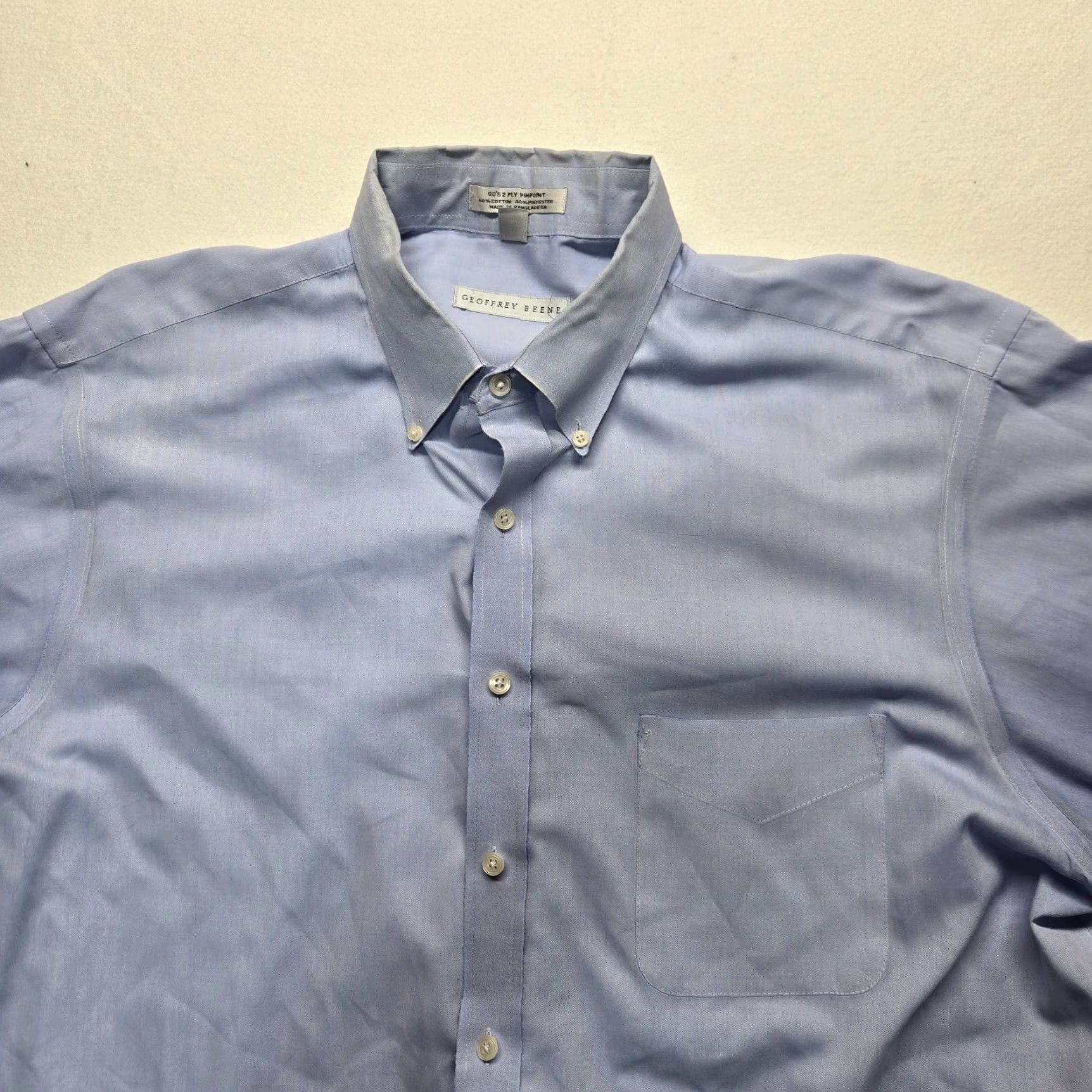 Geoffrey Beene Geoffrey Beene Shirt Button-Up Adults XL Blue Solid Long Sleeve Men’s 17.5 34/35 Size US XL / EU 56 / 4 - 2 Thumbnail