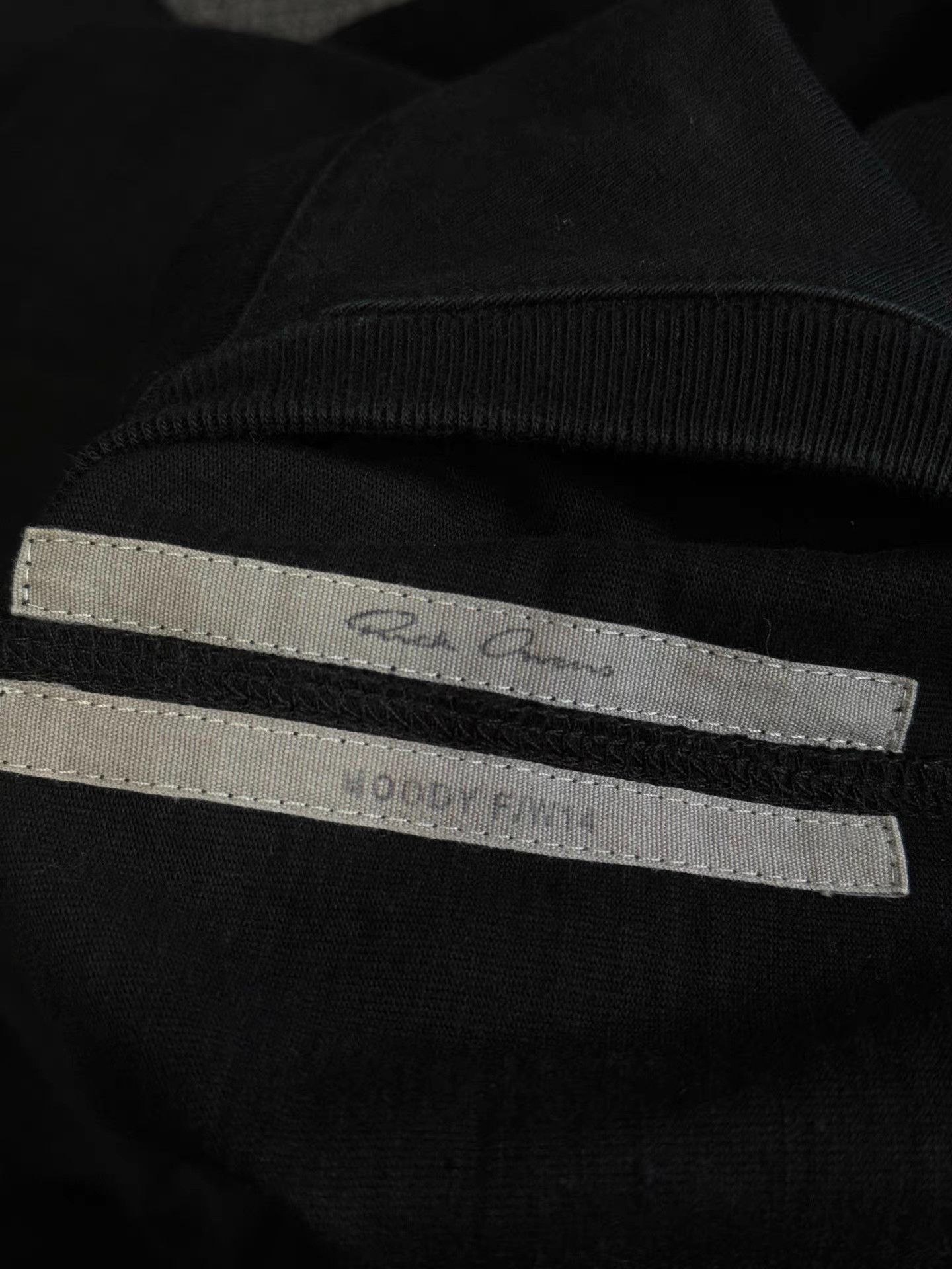 Rick Owens Rick Owens 14FW Pure Black Stiff Cotton T-Cut Long Sleeve Size US XS / EU 42 / 0 - 5 Thumbnail