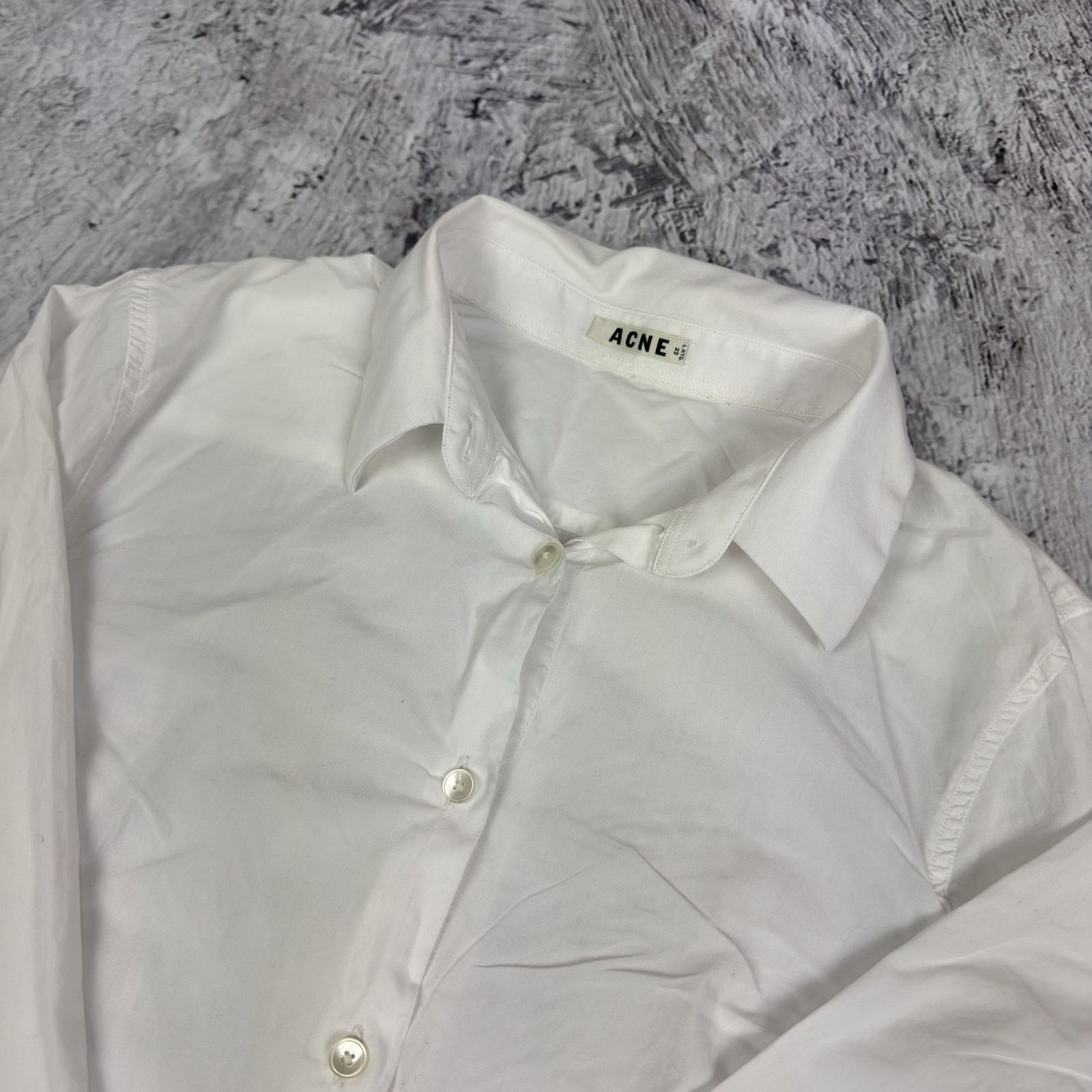 Acne Studios Acne Sloan Womens White Cotton Button-Up Shirt 36 Size XS / US 0-2 / IT 36-38 - 4 Thumbnail