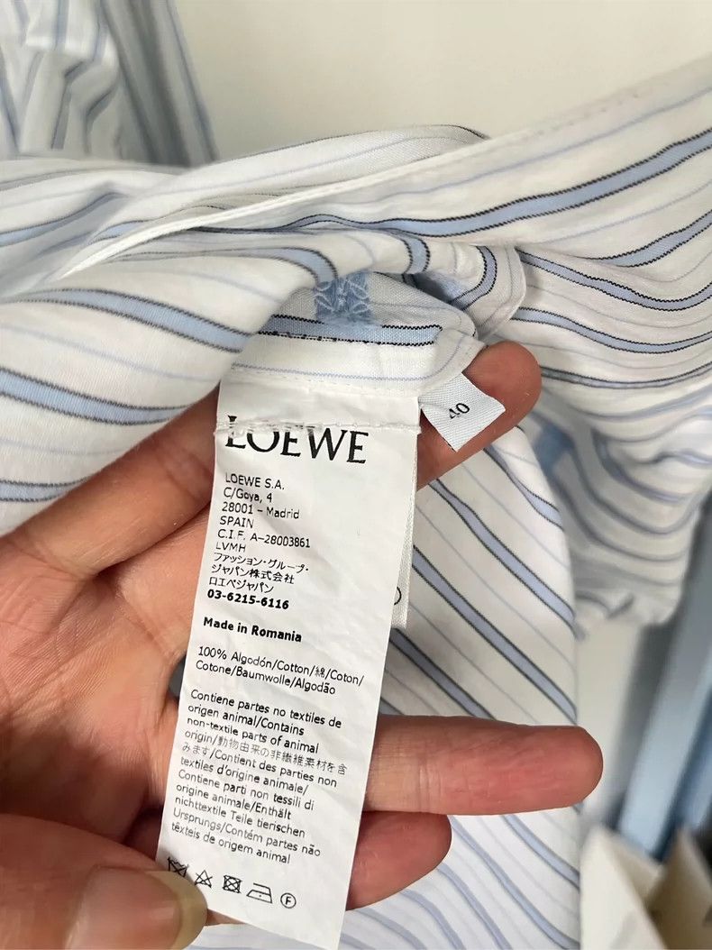 Loewe LOEWE Blue and white striped long-sleeved shirt Size XS / US 0-2 / IT 36-38 - 3 Thumbnail