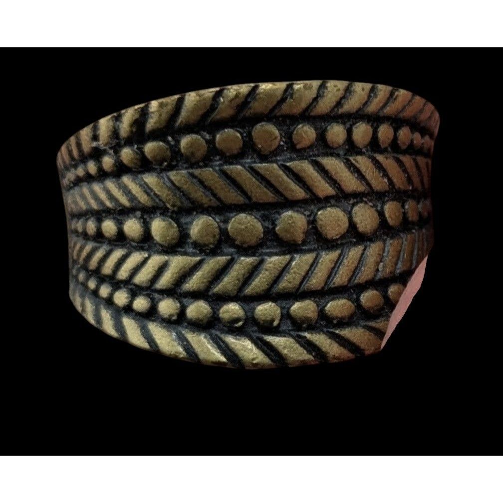 Other Vintage Lia Sophia "Rattan" Brass-Tone Wide Band Ring Size 9 Size ONE SIZE - 3 Thumbnail