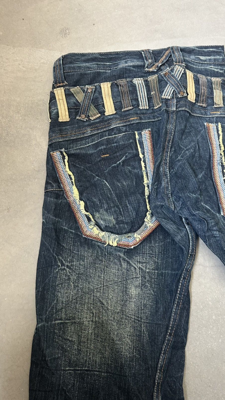 Japanese Brand MEMORY SPECIAL DOUBLE WAIST IF SIX DENIM PANT Size 37" - 16 Thumbnail