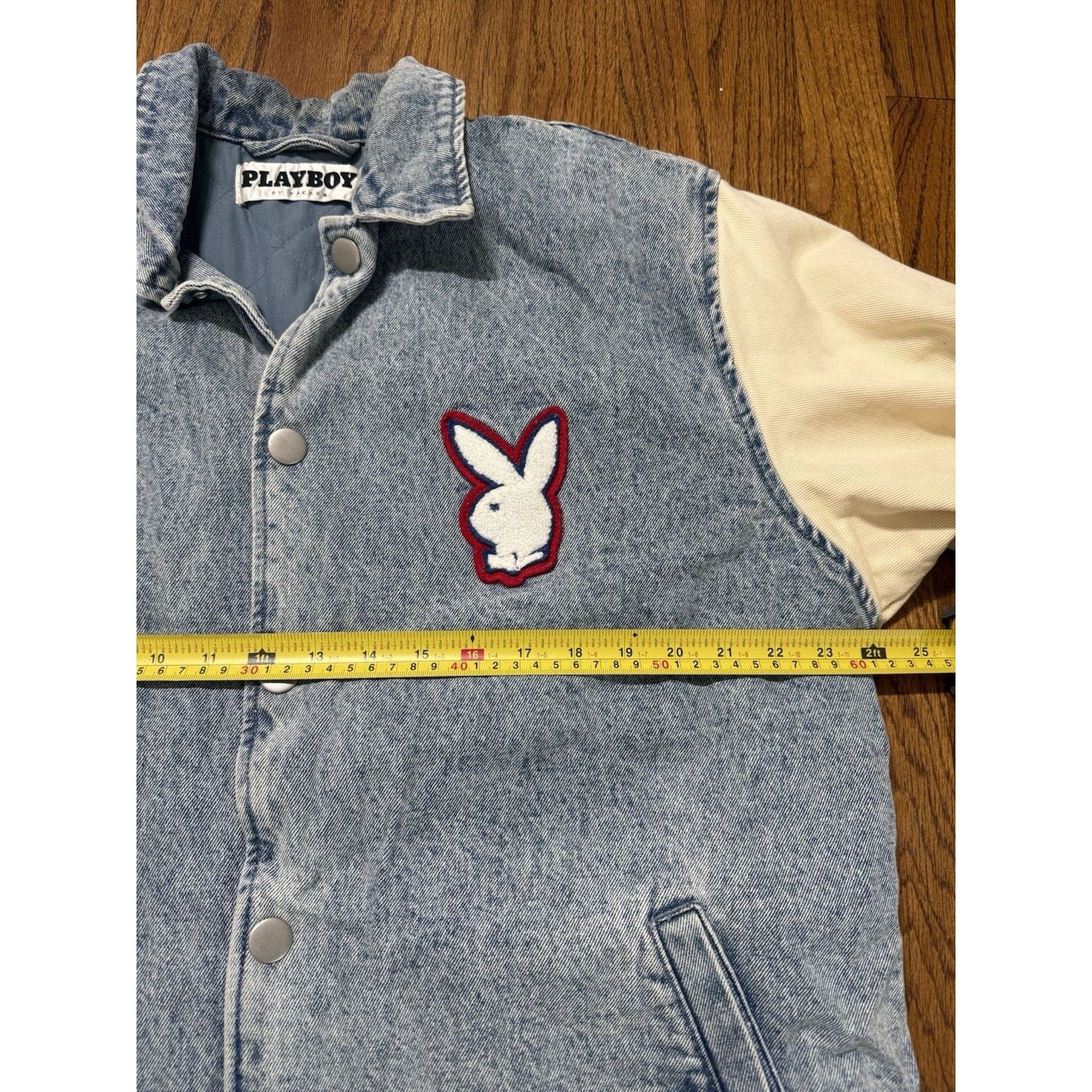 Pacsun PacSun x Playboy Vintage Inspired Denim Varsity Jacket Size US M / EU 48-50 / 2 - 8 Thumbnail
