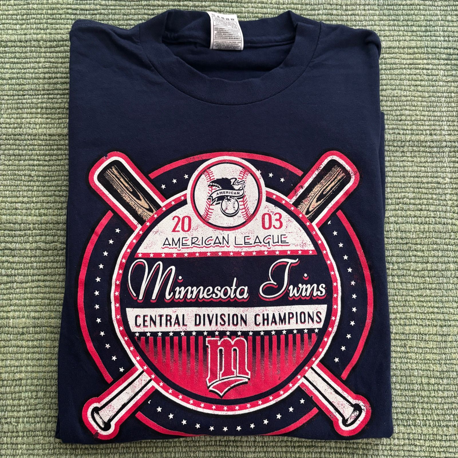 MLB × Vintage Vintage Minnesota Twins 2003 Central Division Champions Tee Size US XL / EU 56 / 4 - 8 Thumbnail