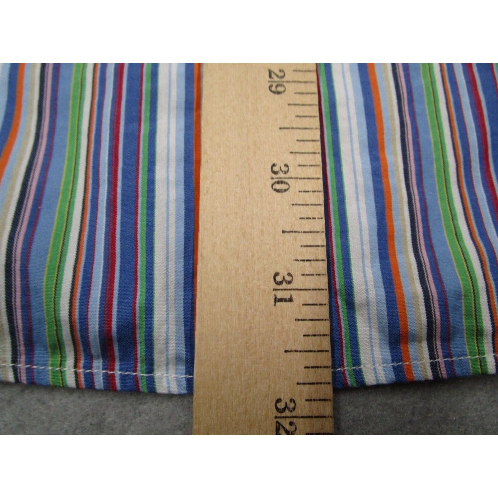 Vintage St. Croix Mens Blue Striped Long Sleeve Dress Shirt XL Cotton Made in Italy Size 46R - 6 Thumbnail