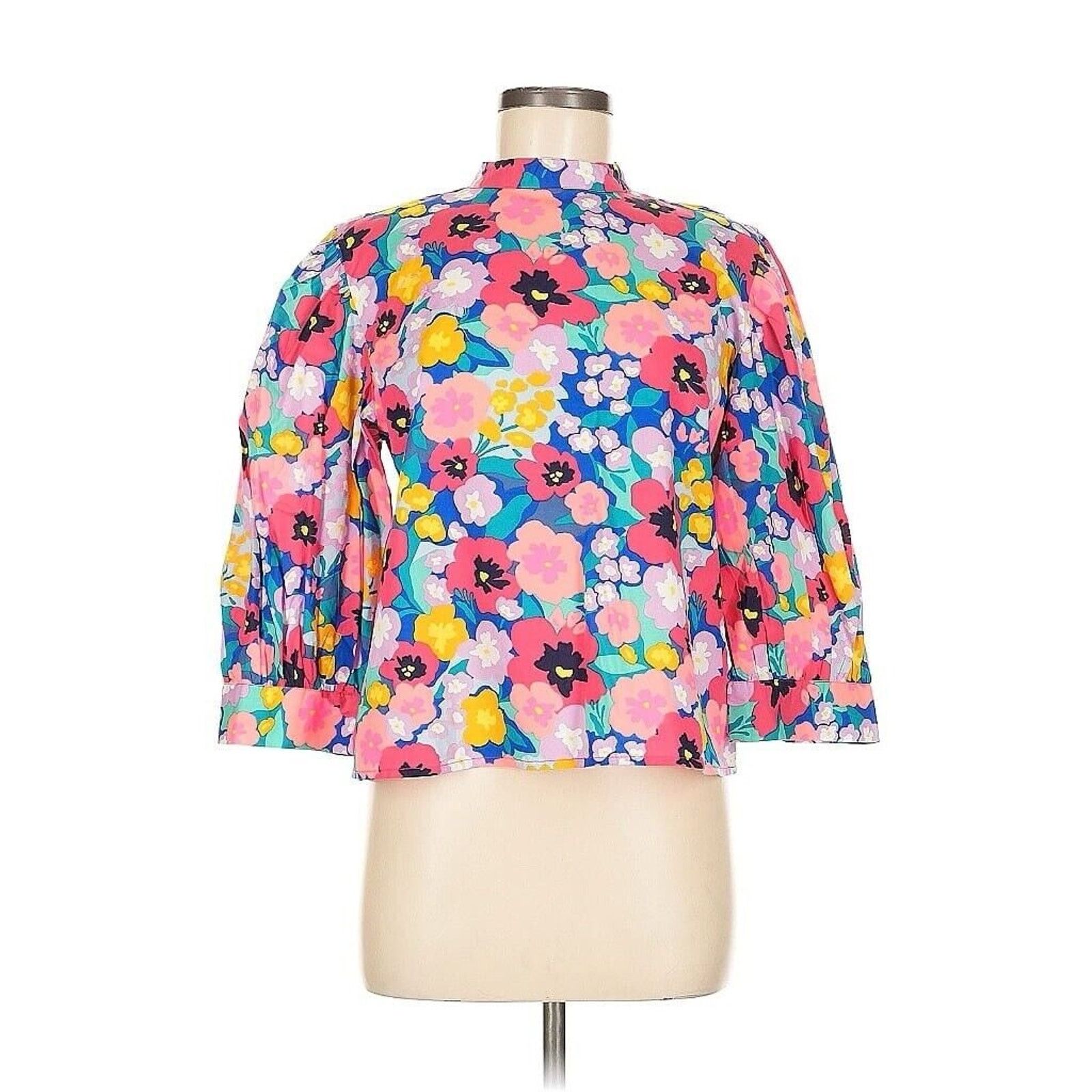Designer NWT SUR LA VAGUE Floral Top Blouse Puff Sleeves Boho Frieda Size M / US 6-8 / IT 42-44 - 2 Thumbnail