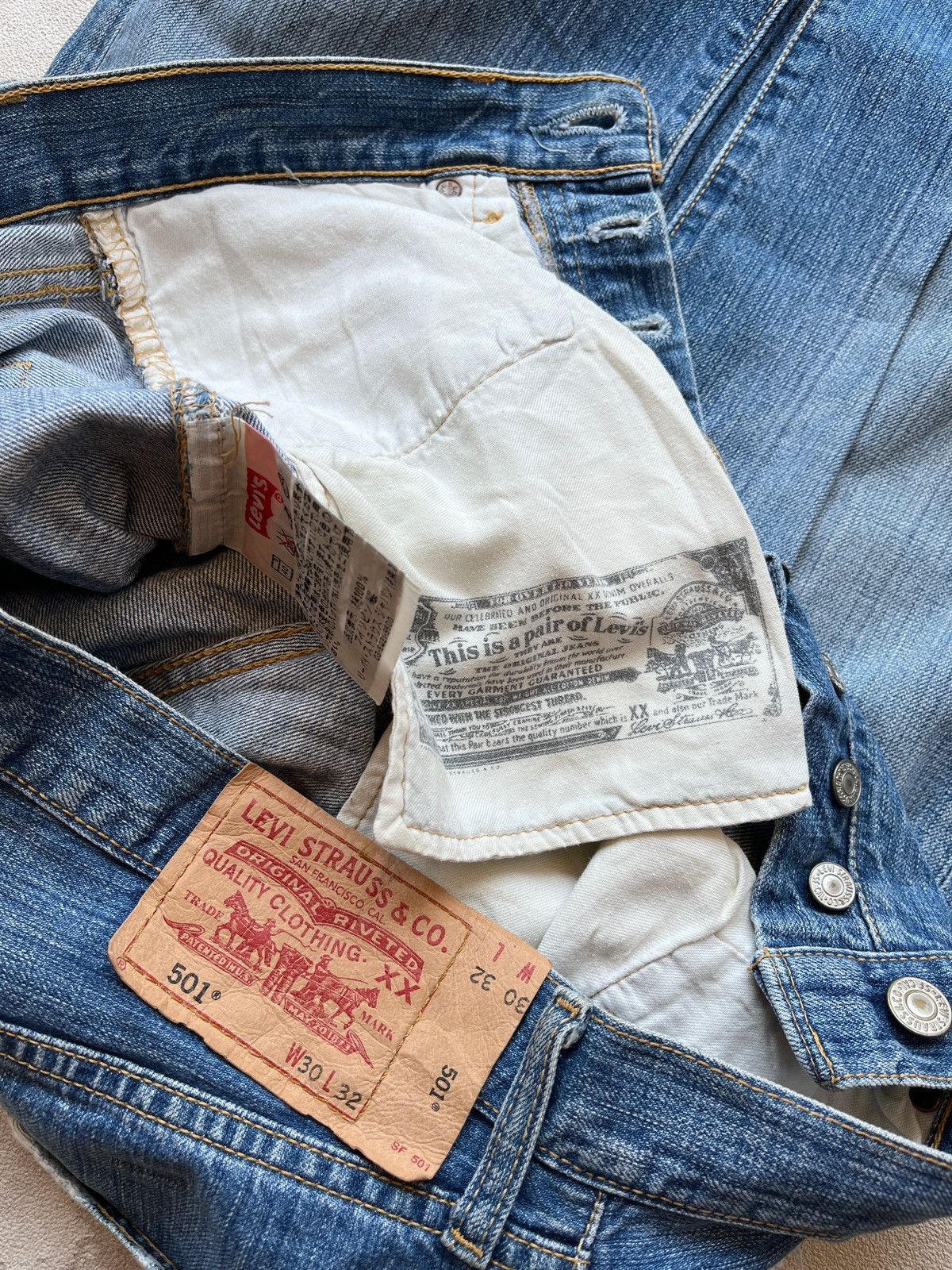 Levi's vintage levi's 501 Button Fly Blue Size US 30 / EU 46 - 5 Thumbnail