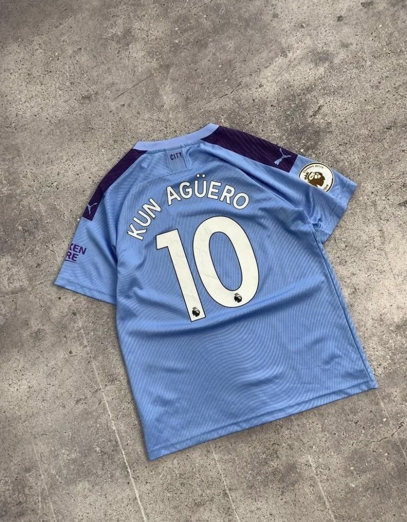 Puma Vintage Kun Aguero 10 Manchester City Jersey Soccer Size US L / EU 52-54 / 3 - 2 Thumbnail
