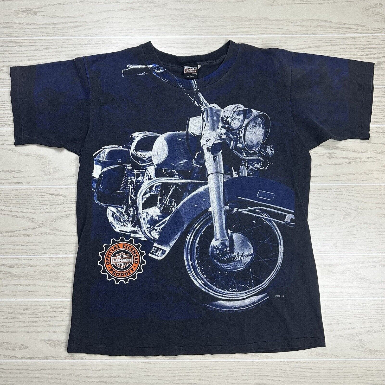 Harley Davidson × Vintage Vintage 1996 Harley Davidson AOP Shirt Size US L / EU 52-54 / 3 - 1 Thumbnail