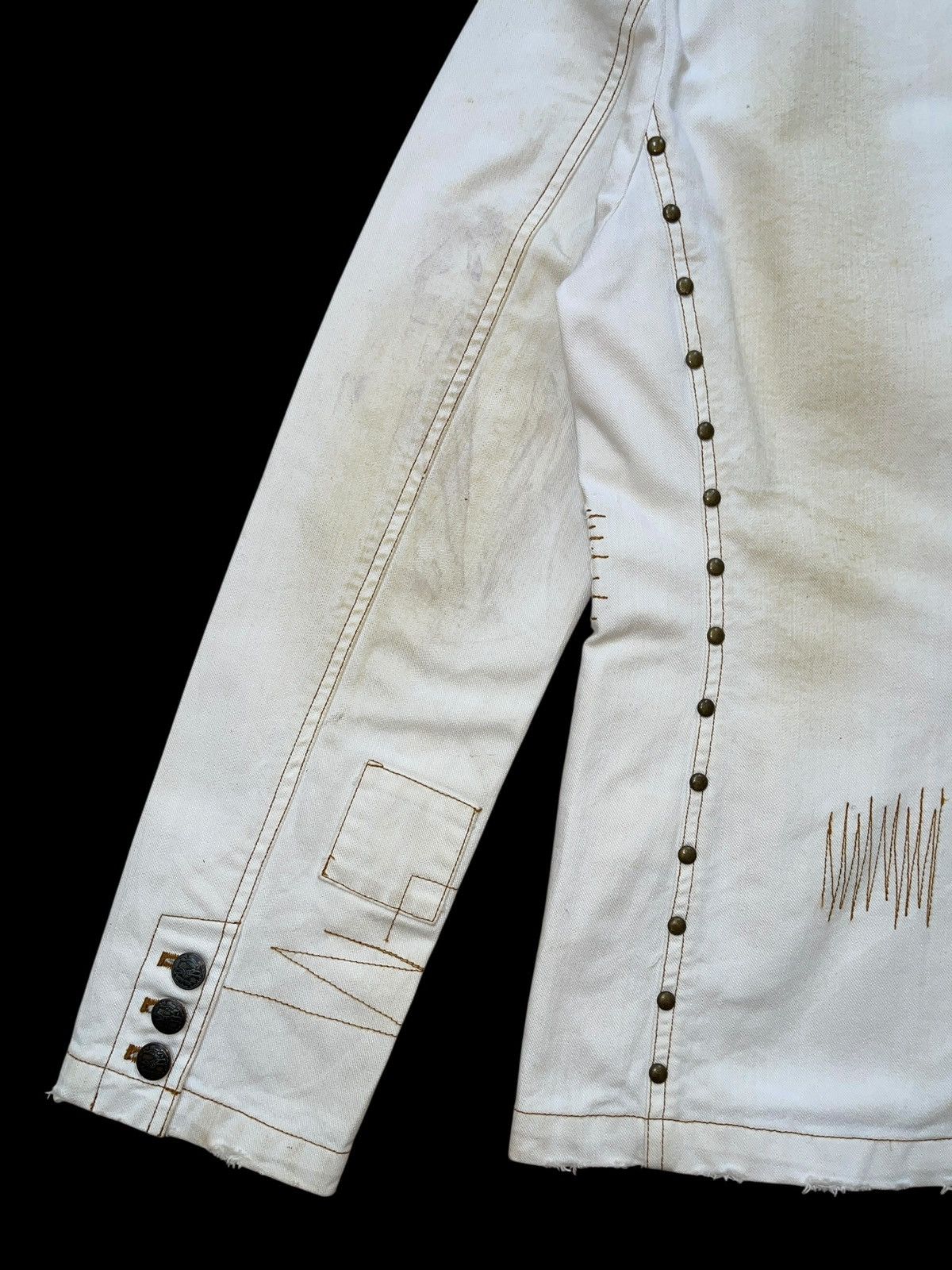 In The Attic Distressed Studs Dirty Pattern Chore Jacket Size US M / EU 48-50 / 2 - 14 Thumbnail