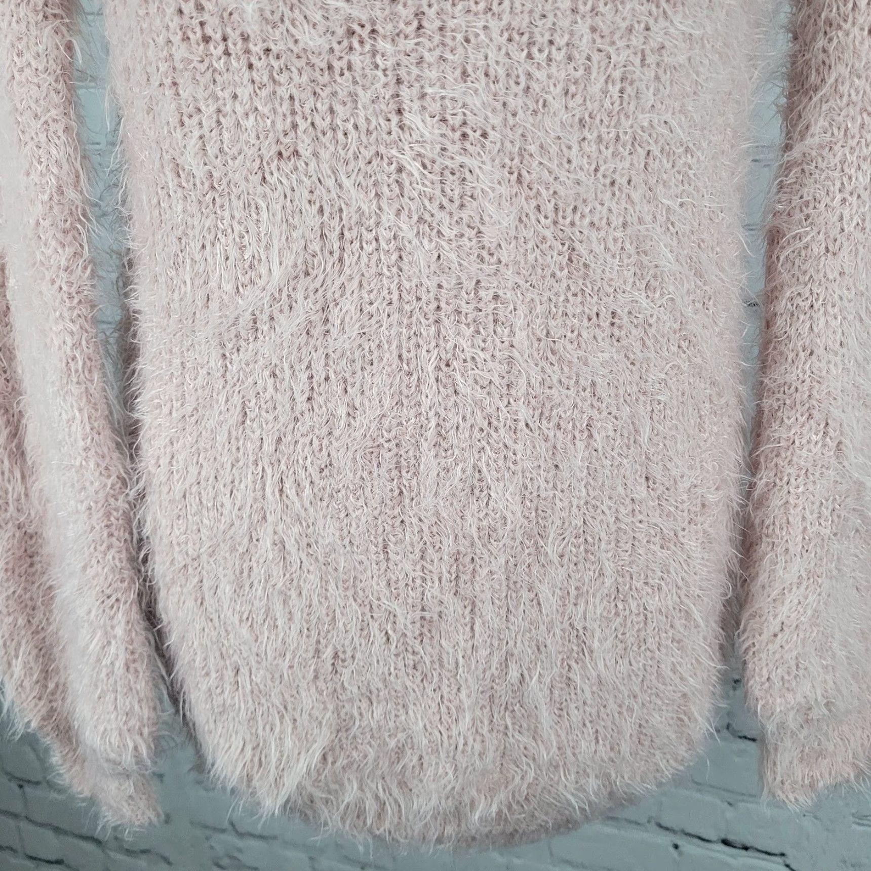 Vintage Don't Ask Why Pink Fuzzy Knit Faux Fur Long Sleeve Pullover Sweater Women O/S Size ONE SIZE - 6 Thumbnail