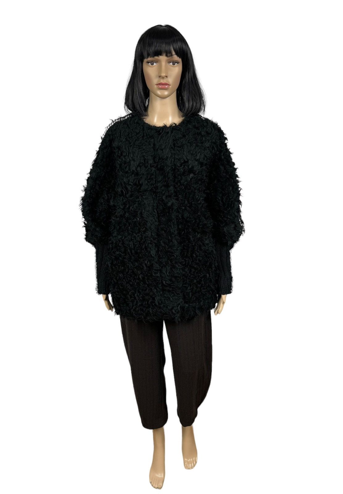 Designer Maria Grazia Severi Faux Fur Coat Sequin Decorated size 42 Size M / US 6-8 / IT 42-44 - 2 Thumbnail