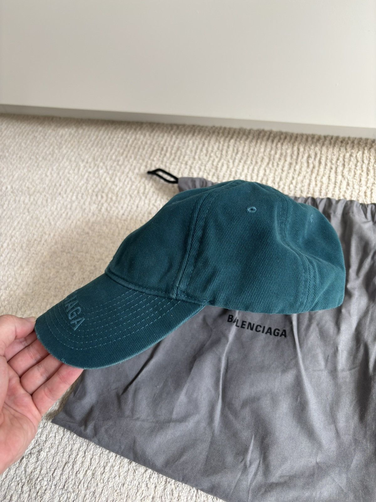 Balenciaga Balenciaga logo petrol blue distressed baseball cap Size ONE SIZE - 4 Thumbnail