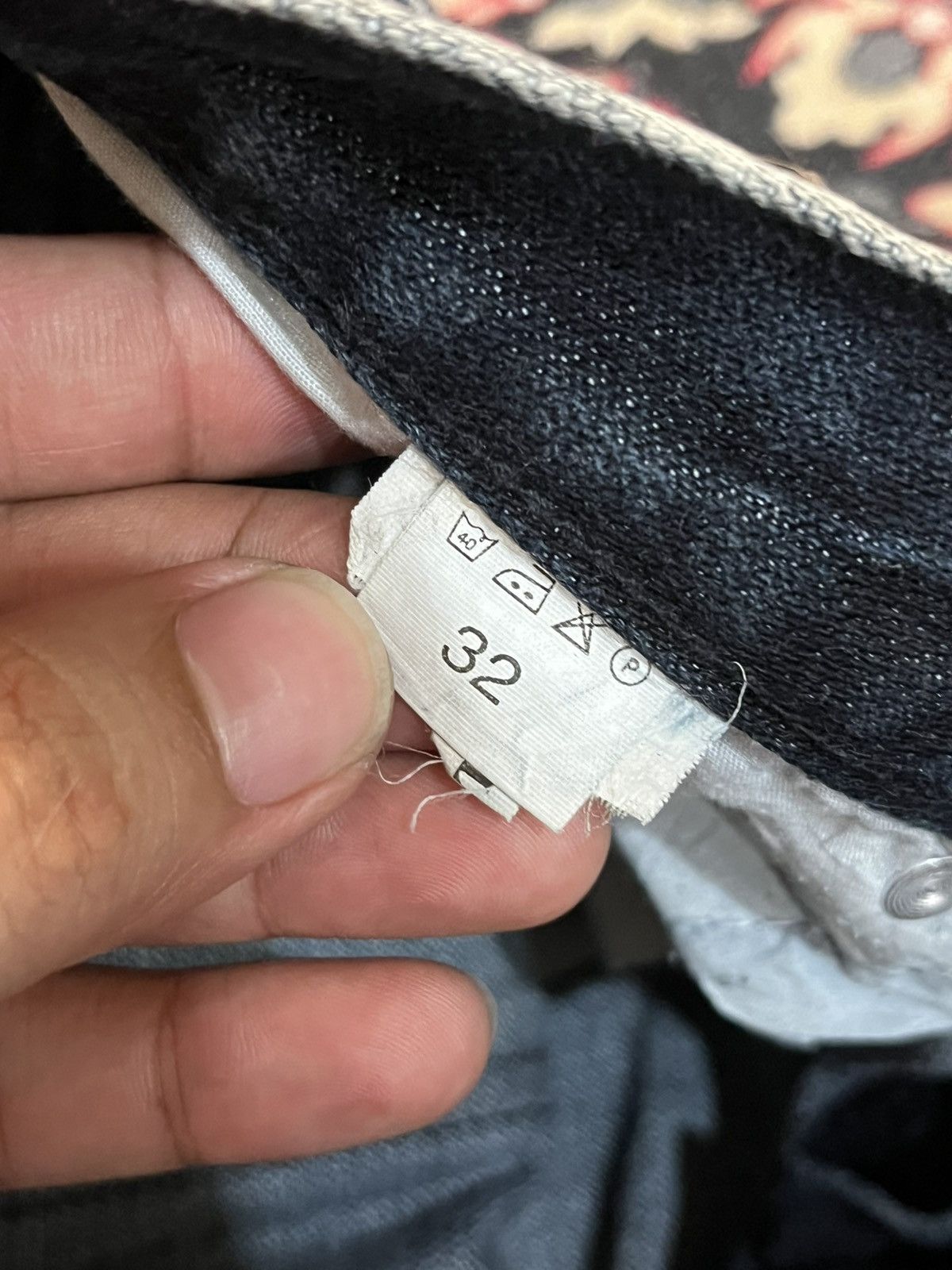 Tornado Mart K.U.I Dark Cracked Washed Distressed Flare Jeans Size US 32 / EU 48 - 15 Thumbnail