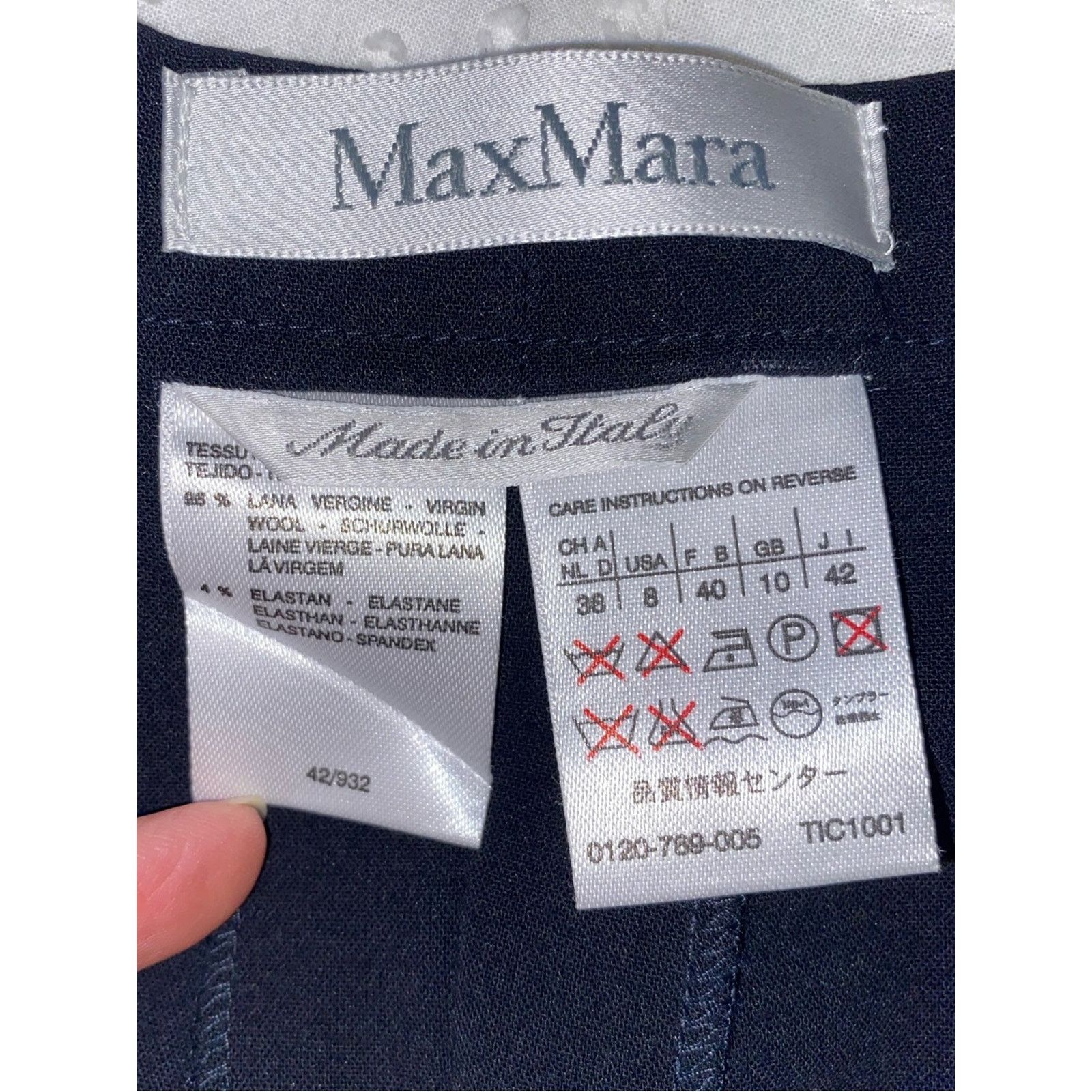 Max Mara MaxMara $650 Navy Blue Wool Blend Side Zip Pant Trouser 8 Size 30" / US 8 / IT 44 - 10 Thumbnail
