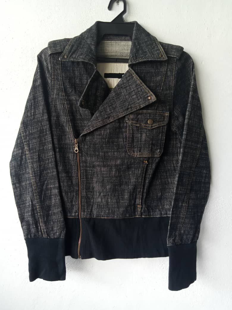 Japanese Brand Japanese Brand Distressed Double Collar Denim Jacket Size S / US 4 / IT 40 - 1 Thumbnail