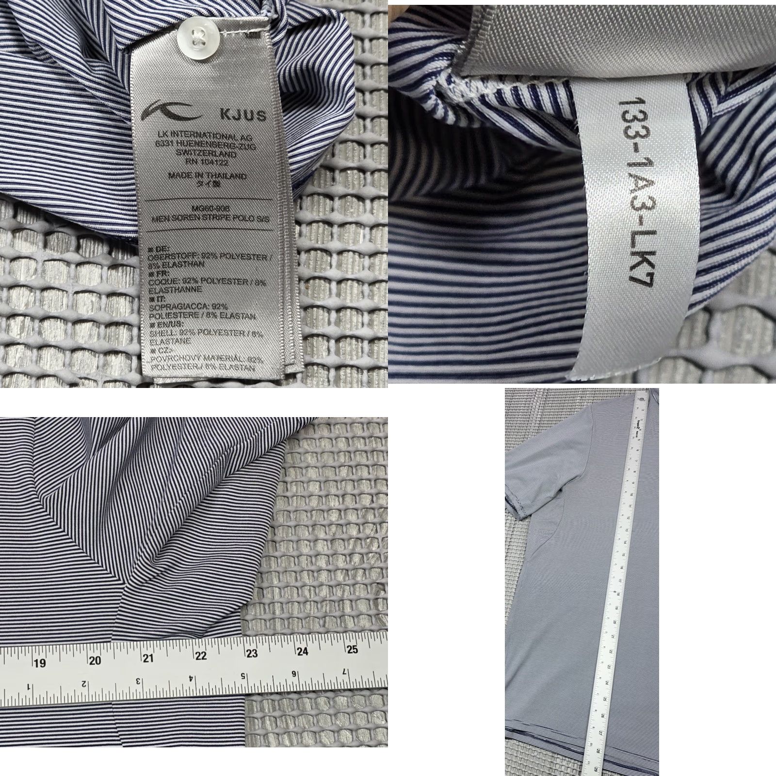 KJUS KJUS Polo Shirt Blue White Men's Lanai Manele Stripe Short Sleeve Golf 54 XL Polo Shirt Mens Blue White Stripe Sports Hawaii 54 XL Size US XL / EU 56 / 4 - 8 Thumbnail