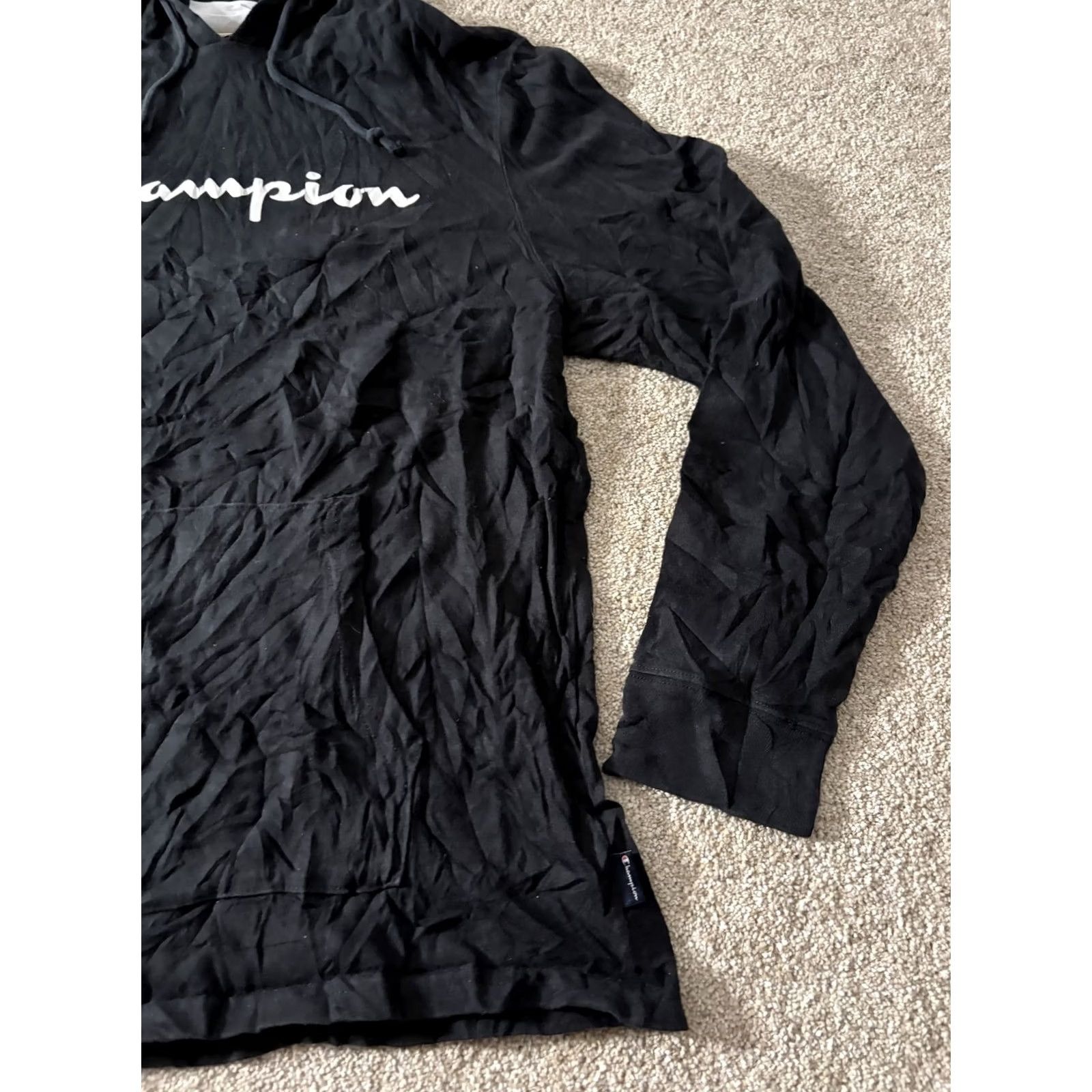 Champion Champion Hoodie Mens Large Black Lightweight Pullover Sweatshirt Size US L / EU 52-54 / 3 - 3 Thumbnail
